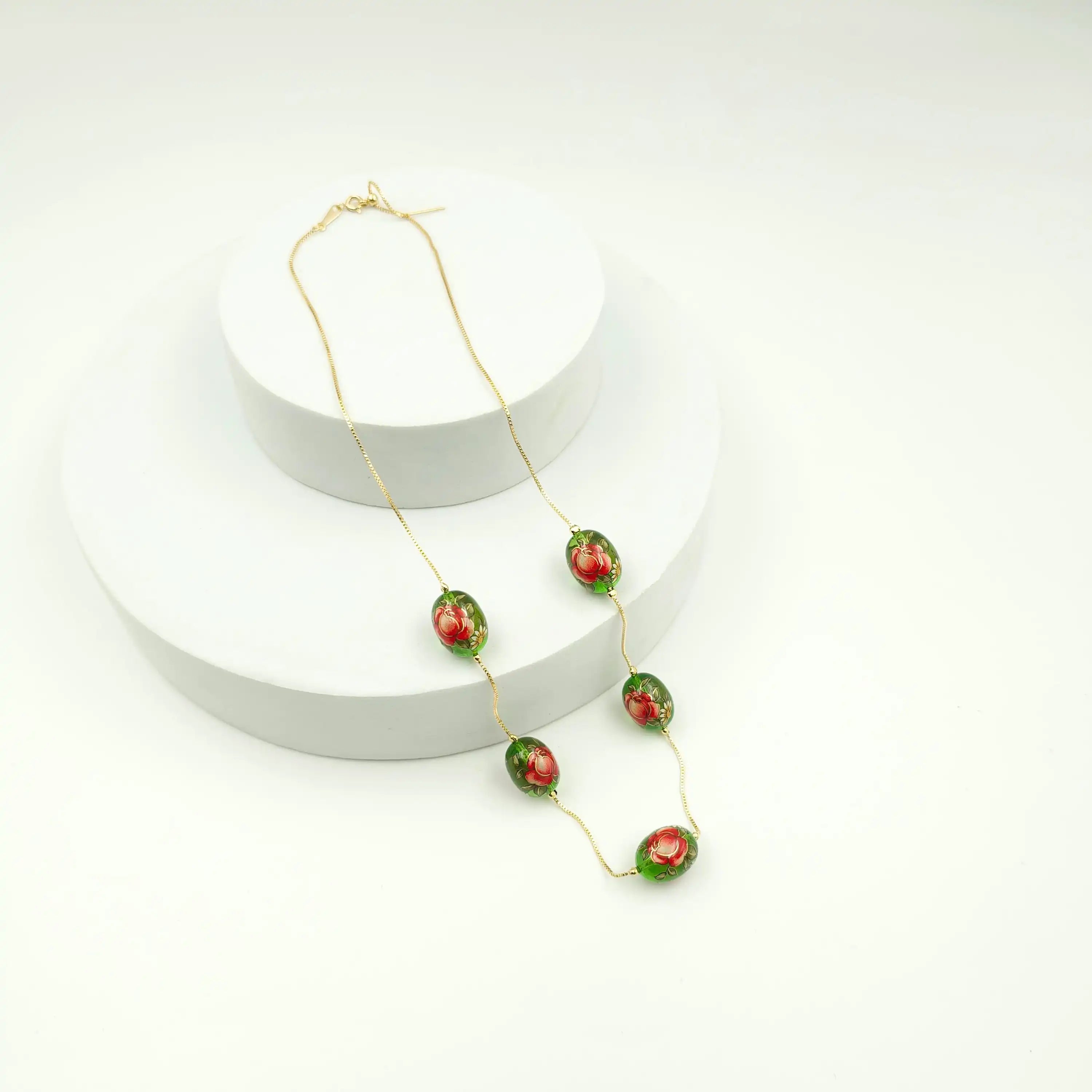 5 Charm Floral Dainty Necklace