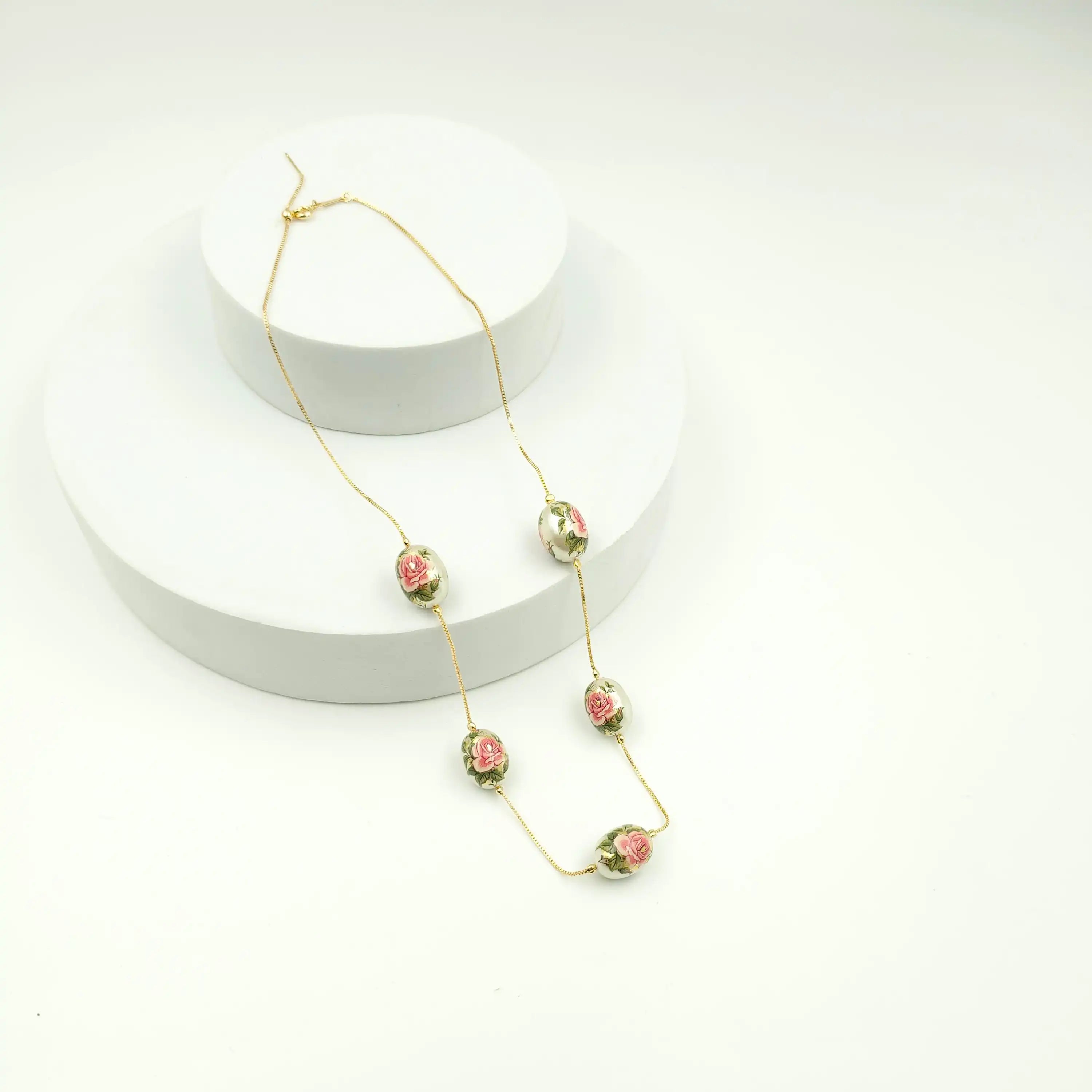 5 Charm Floral Dainty Necklace