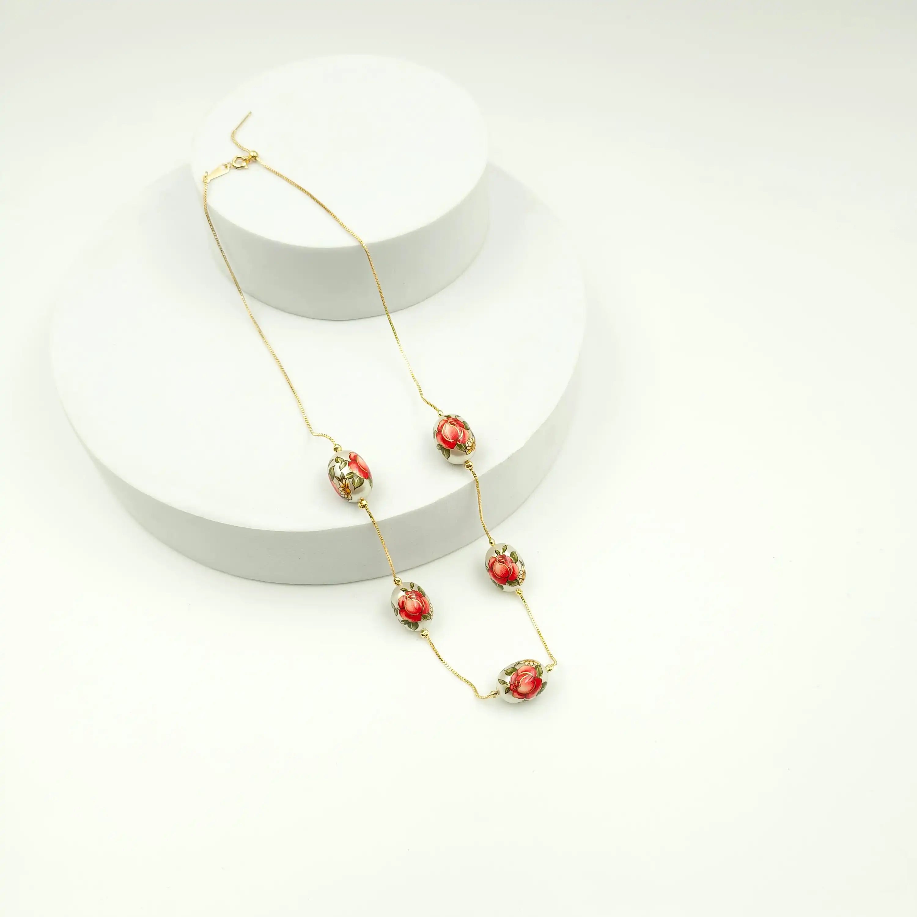 5 Charm Floral Dainty Necklace