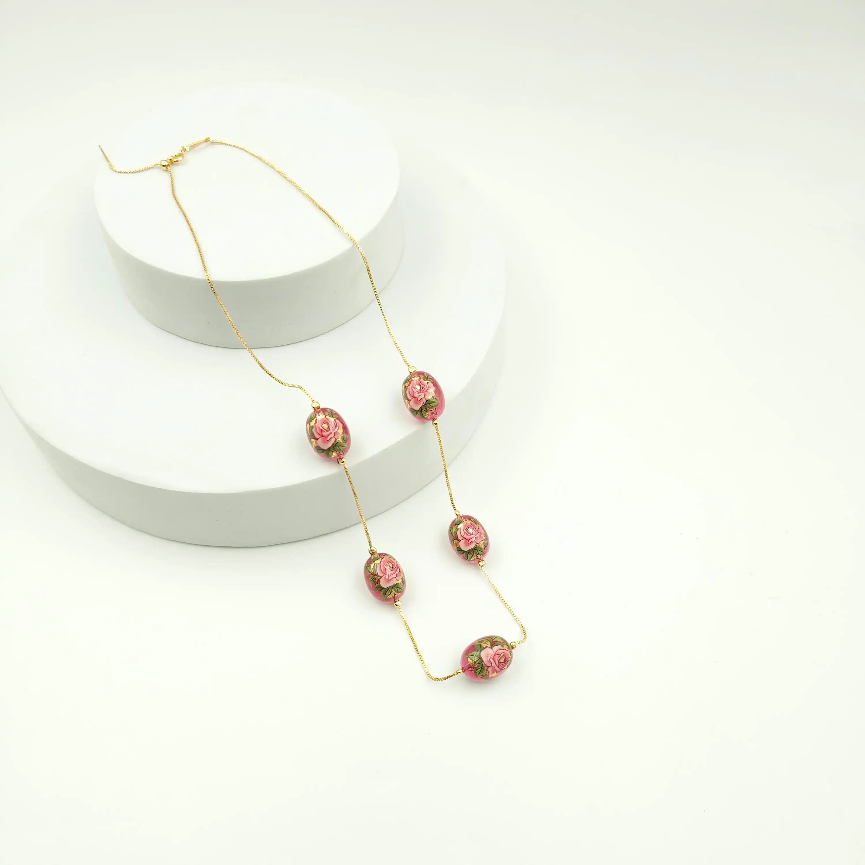 5 Charm Floral Dainty Necklace