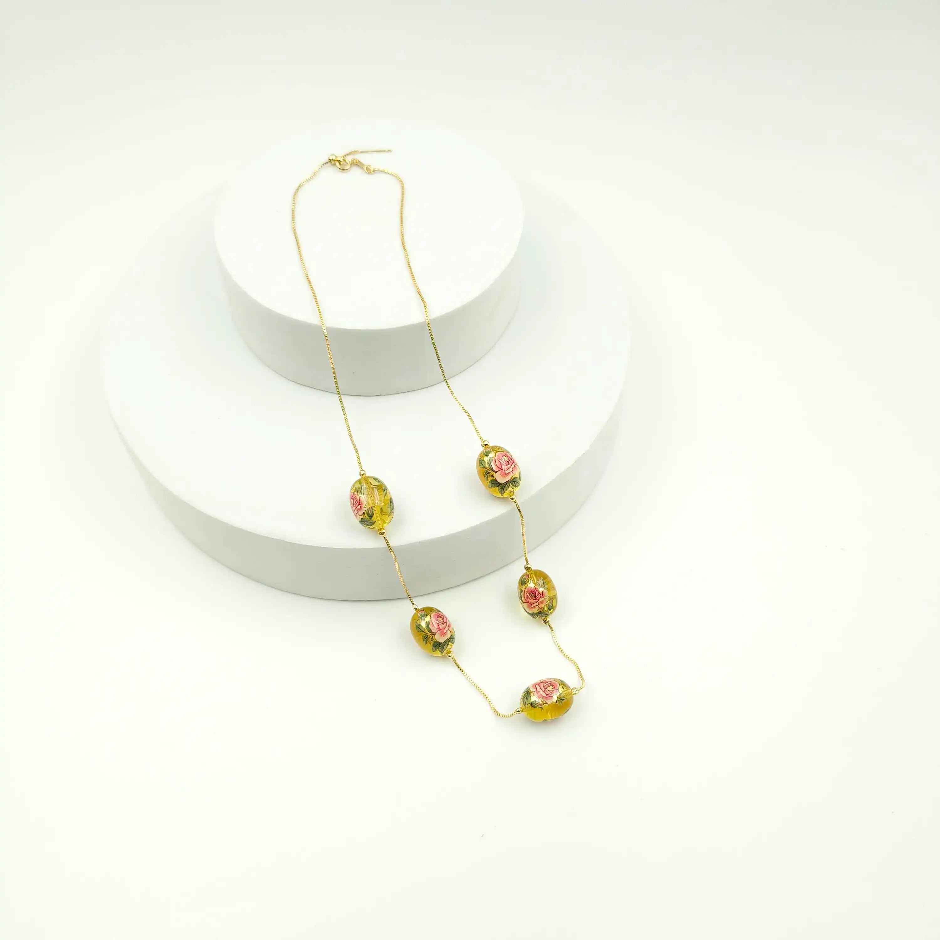 5 Charm Floral Dainty Necklace