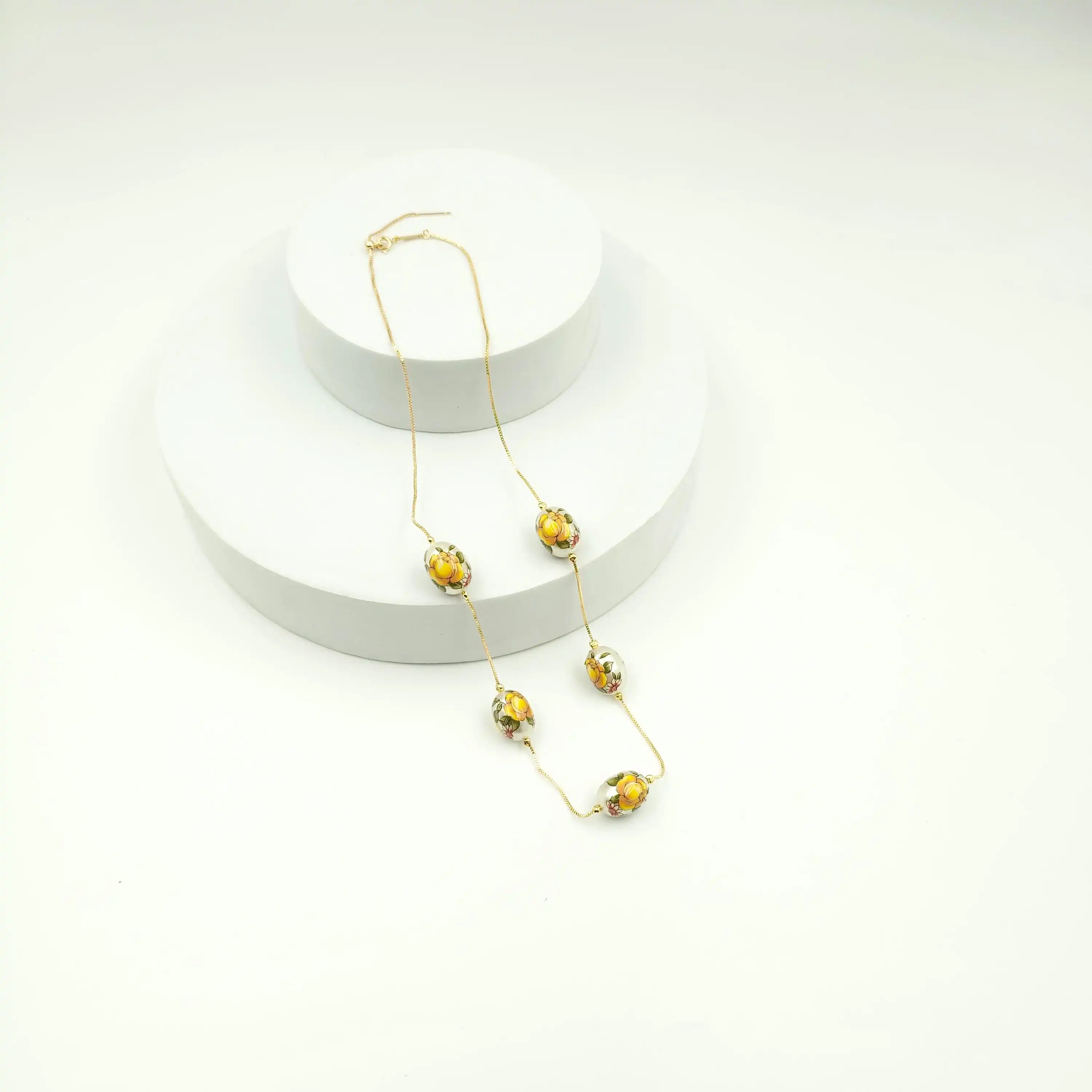 5 Charm Floral Dainty Necklace