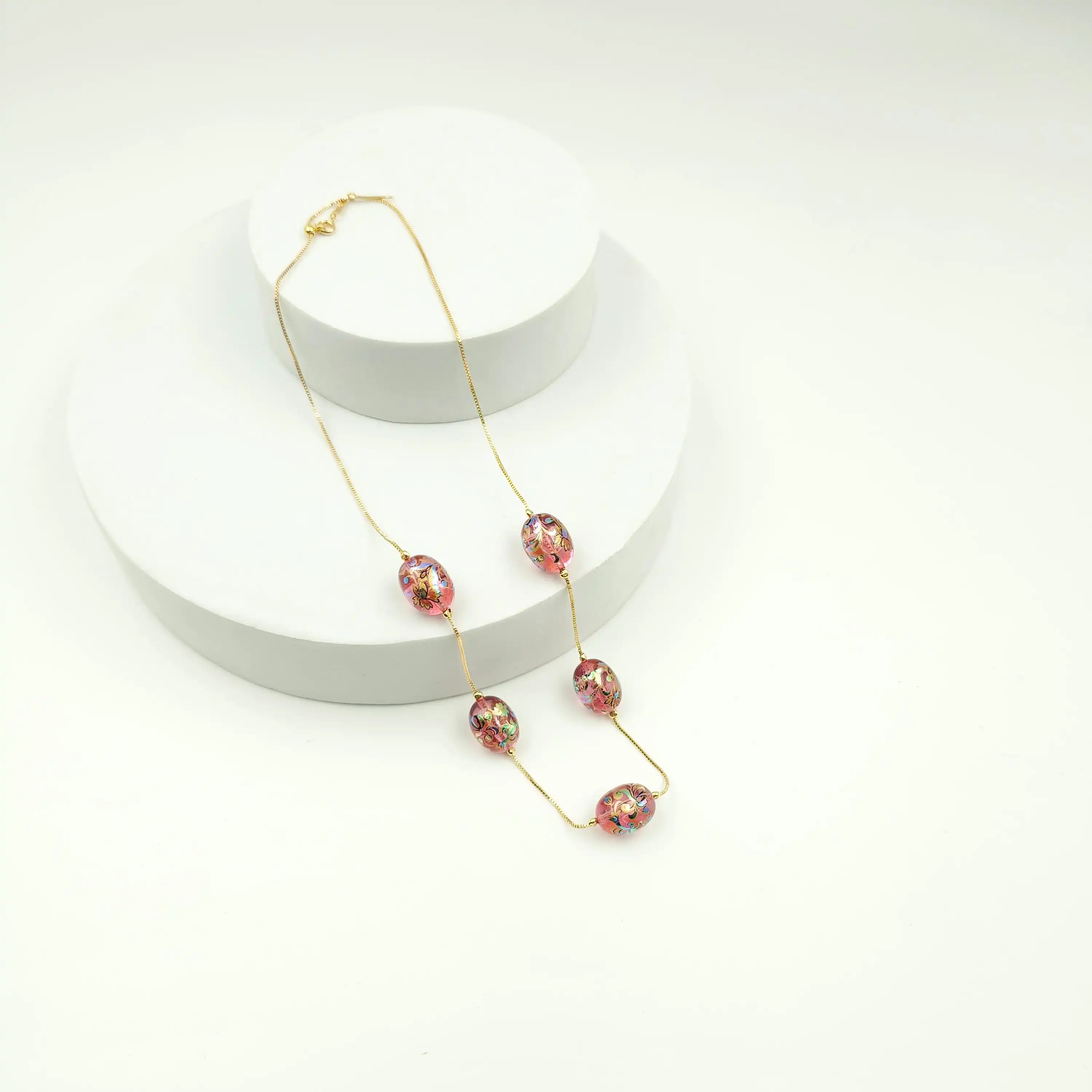 5 Charm Floral Dainty Necklace