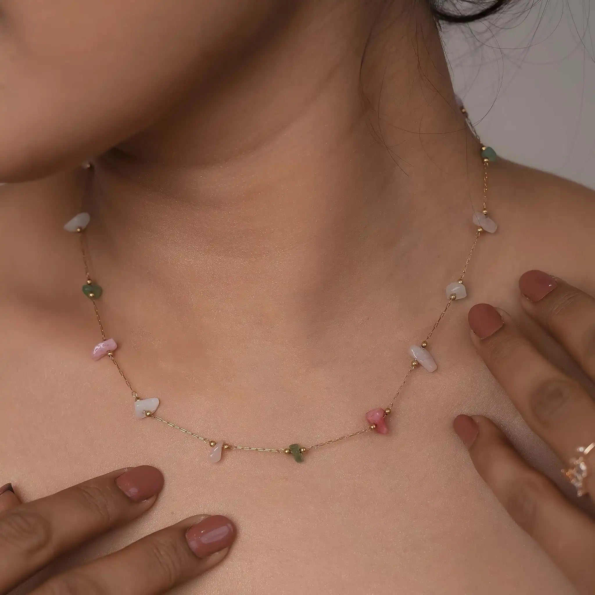 Amethyst Cascade Dainty Necklace