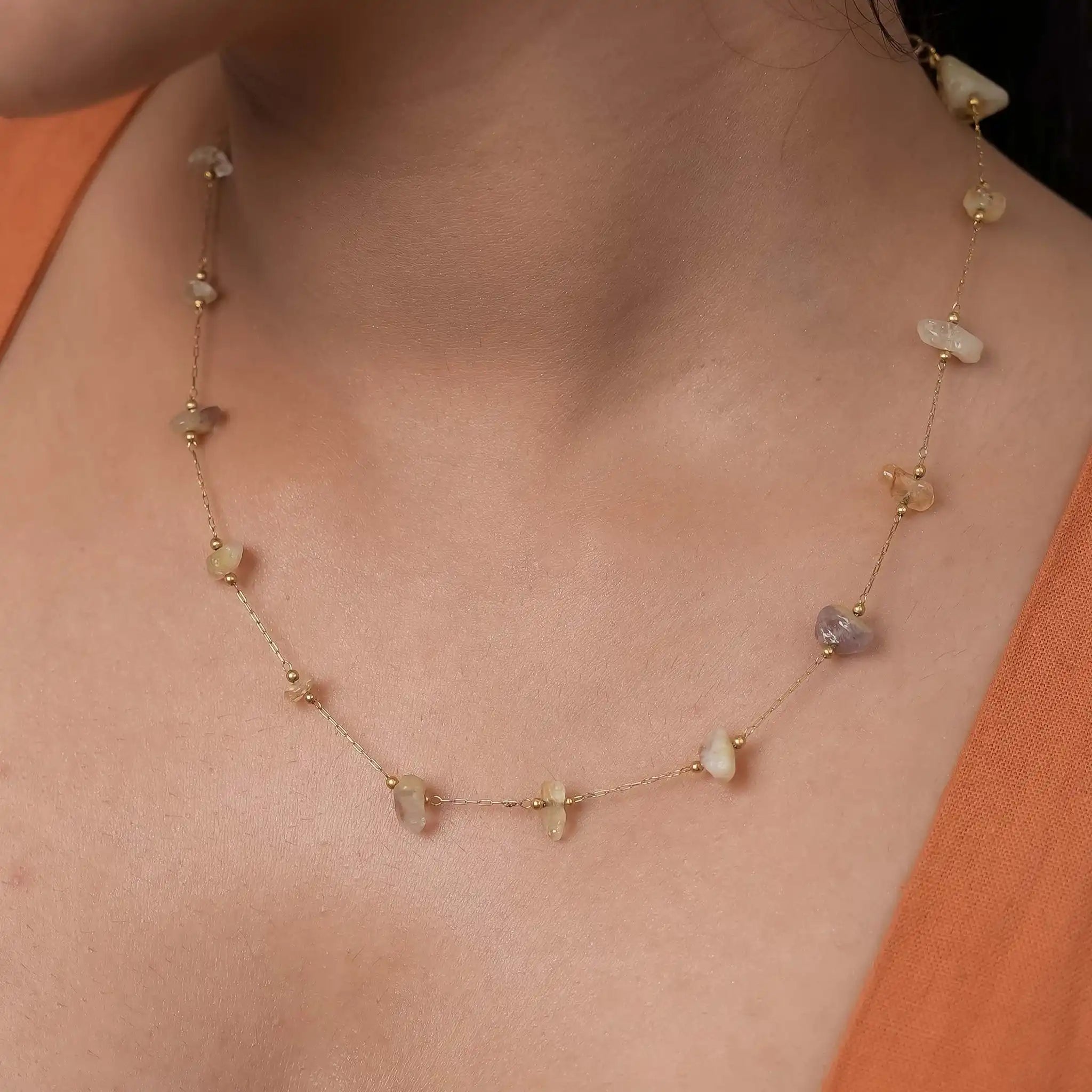 Amethyst Cascade Dainty Necklace