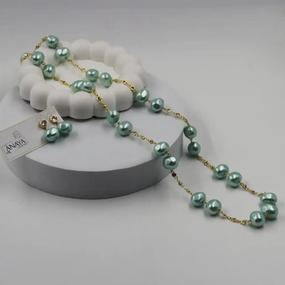 Uncut Shell Pearl Long Set