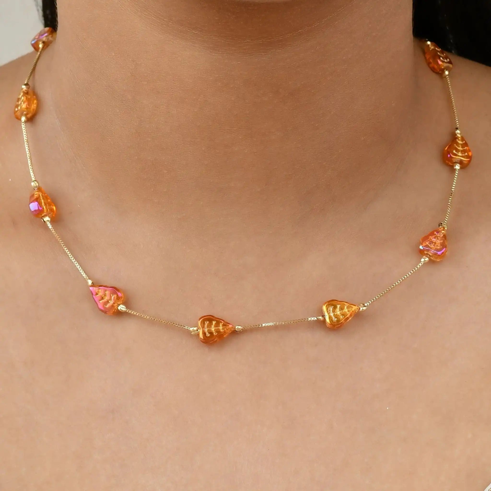 Autumn Leaf Dainty Necklace