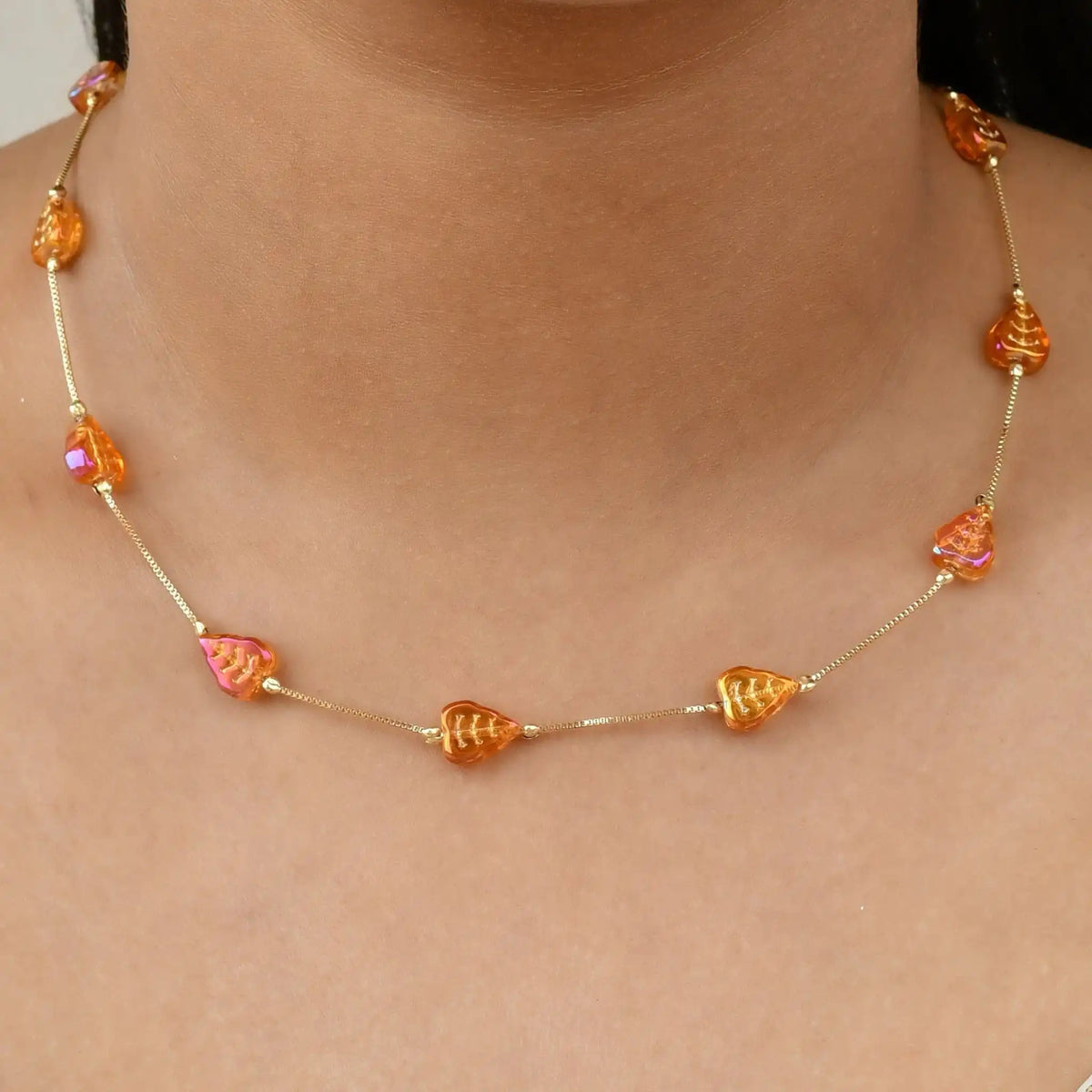 Autumn Leaf Dainty Necklace