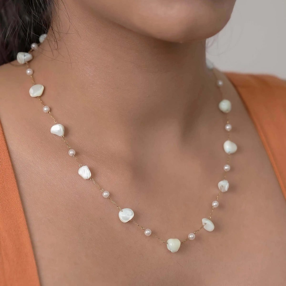 Big Chipped Pearl Necklace