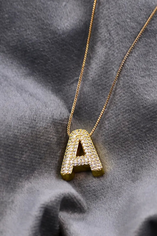 Diamond Alphabet Pendant Chain