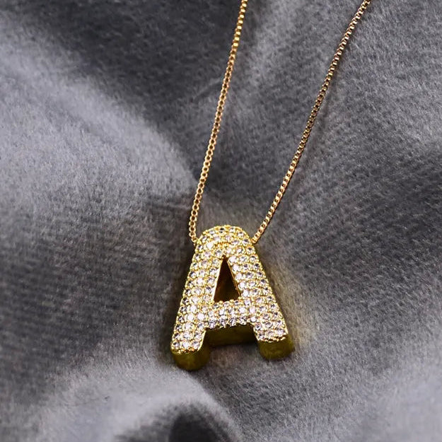 Diamond Alphabet Pendant Chain