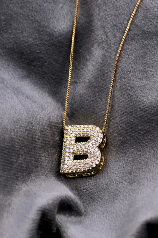 Diamond Alphabet Pendant Chain