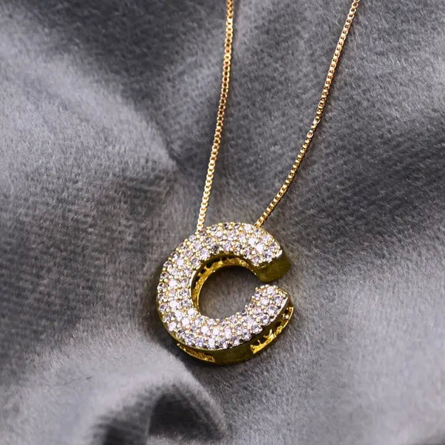 Diamond Alphabet Pendant Chain