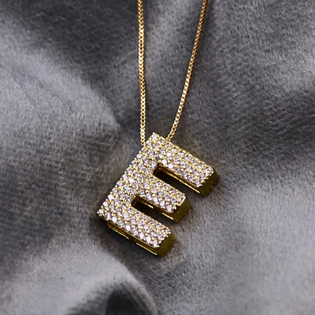Diamond Alphabet Pendant Chain
