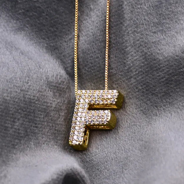 Diamond Alphabet Pendant Chain