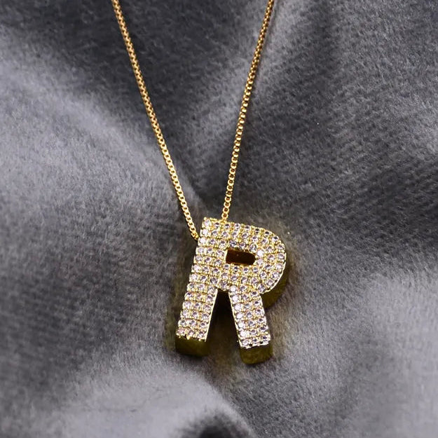 Diamond Alphabet Pendant Chain