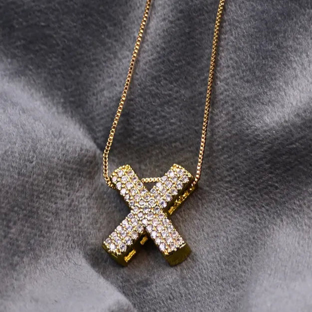 Diamond Alphabet Pendant Chain