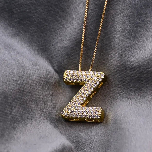 Diamond Alphabet Pendant Chain