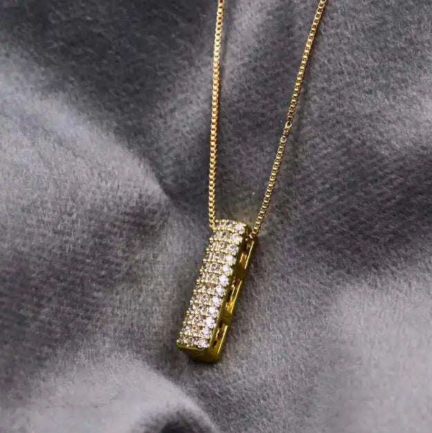 Diamond Alphabet Pendant Chain