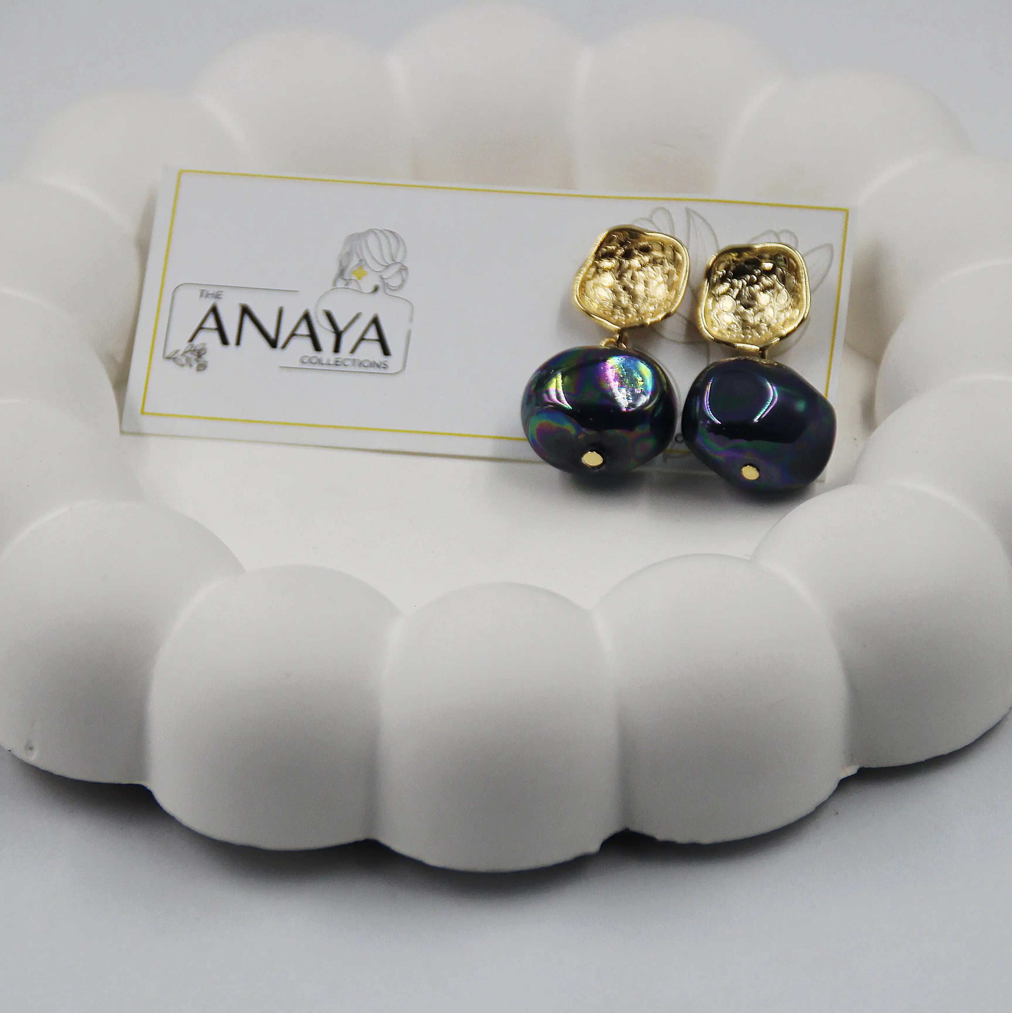 Uncut Shell Pearl Earrings