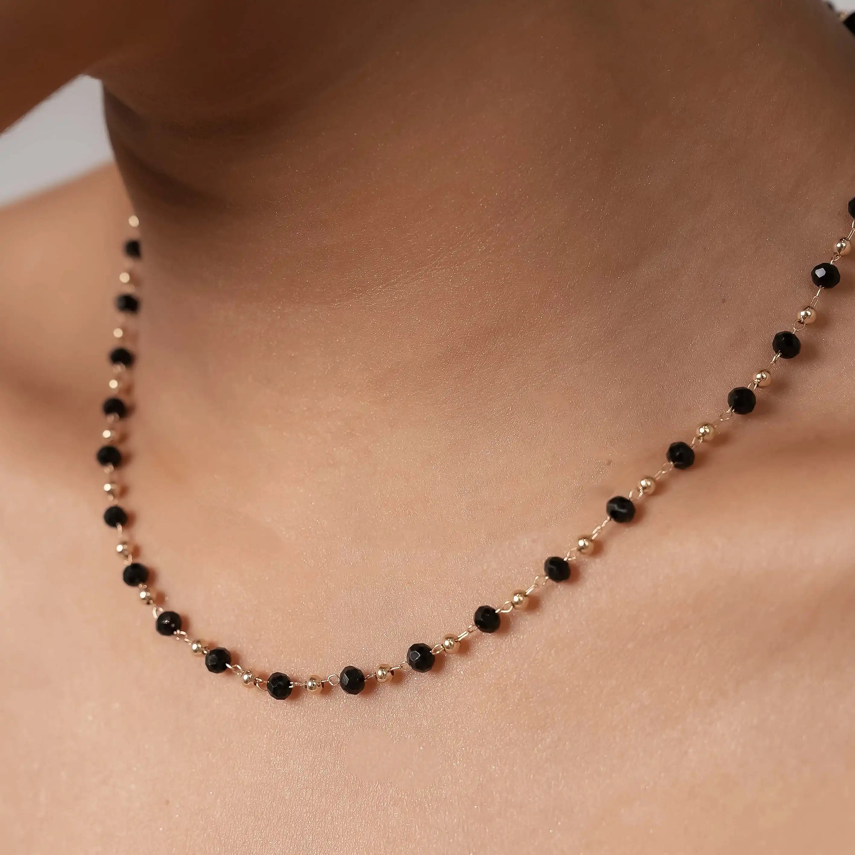 Black Beads Necklace