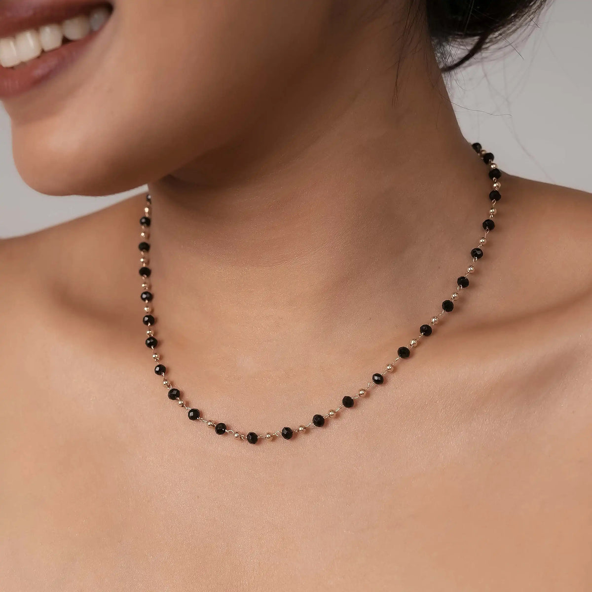 Black Beads Necklace