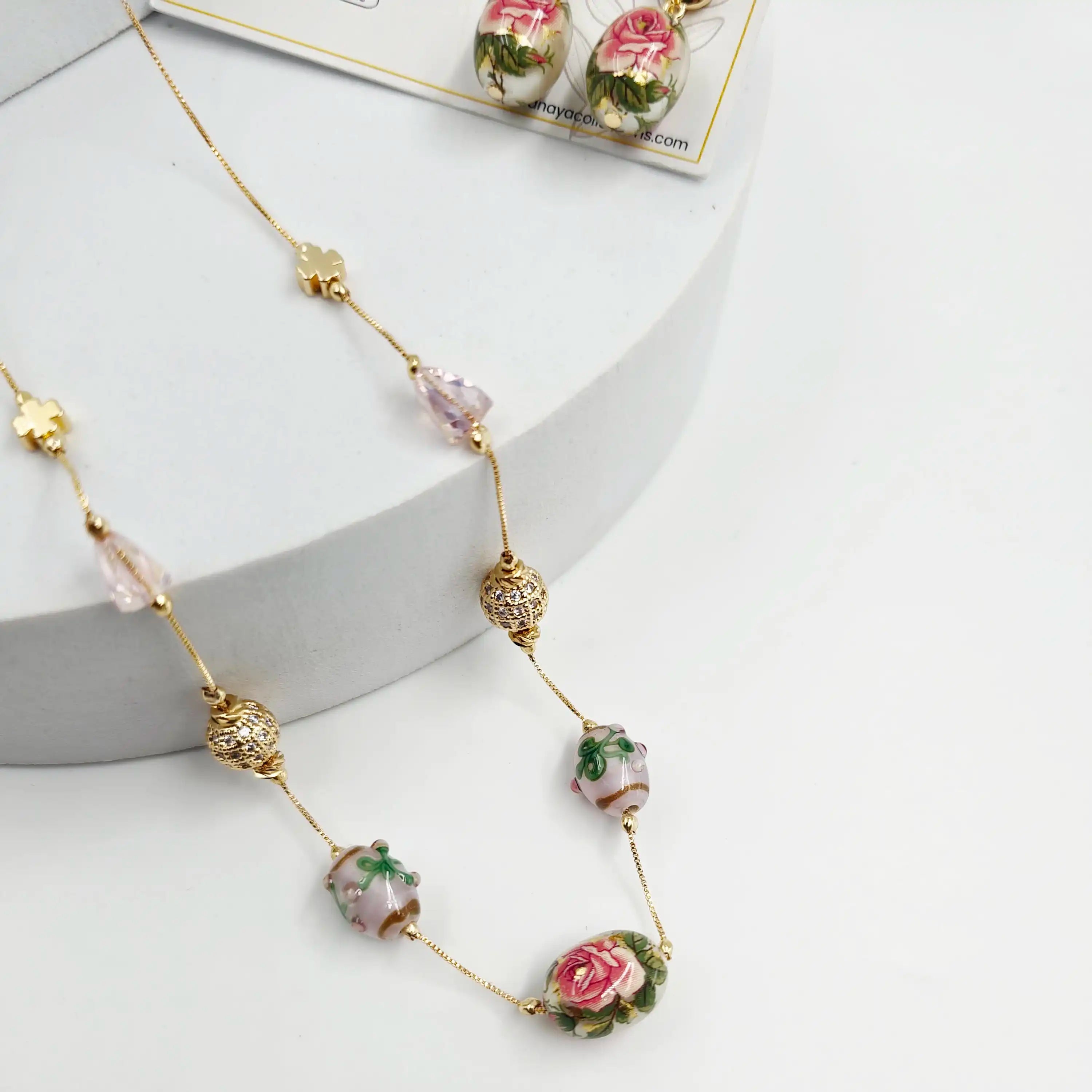 Blossom Murano Dainty Necklace Set