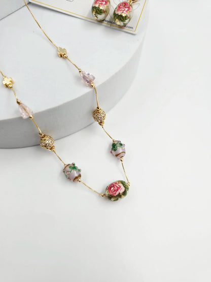 Blossom Murano Dainty Necklace Set