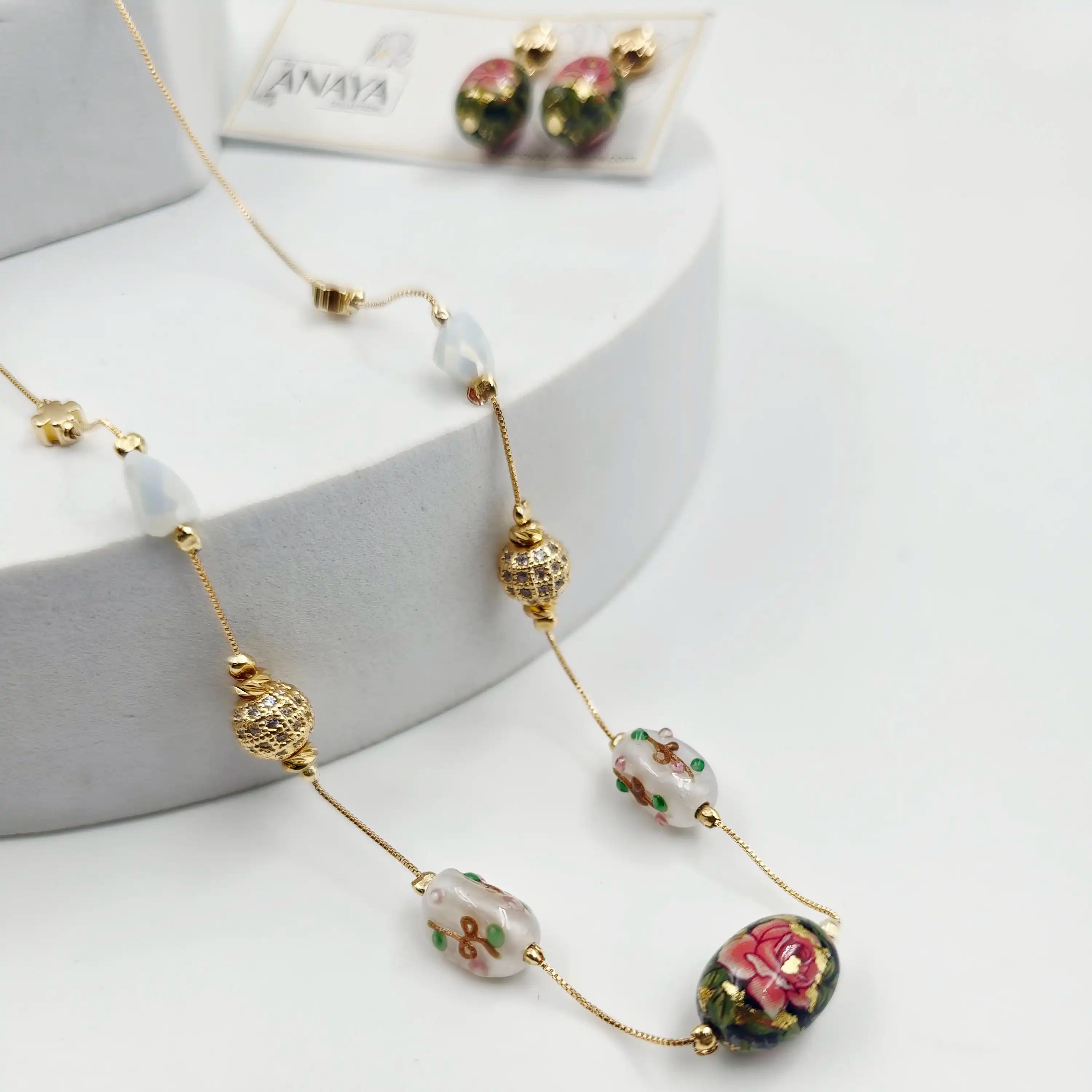 Blossom Murano Dainty Necklace Set