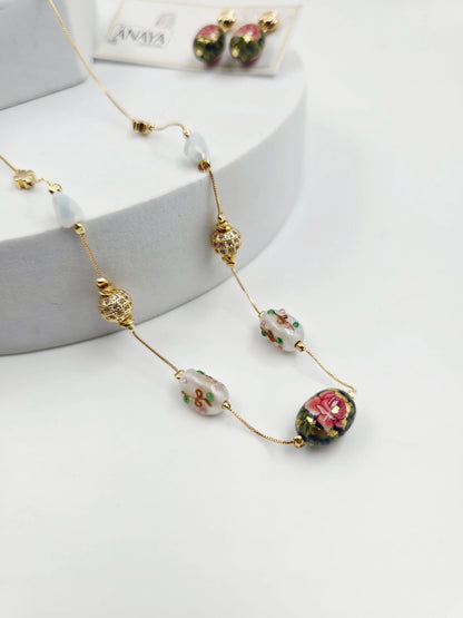 Blossom Murano Dainty Necklace Set