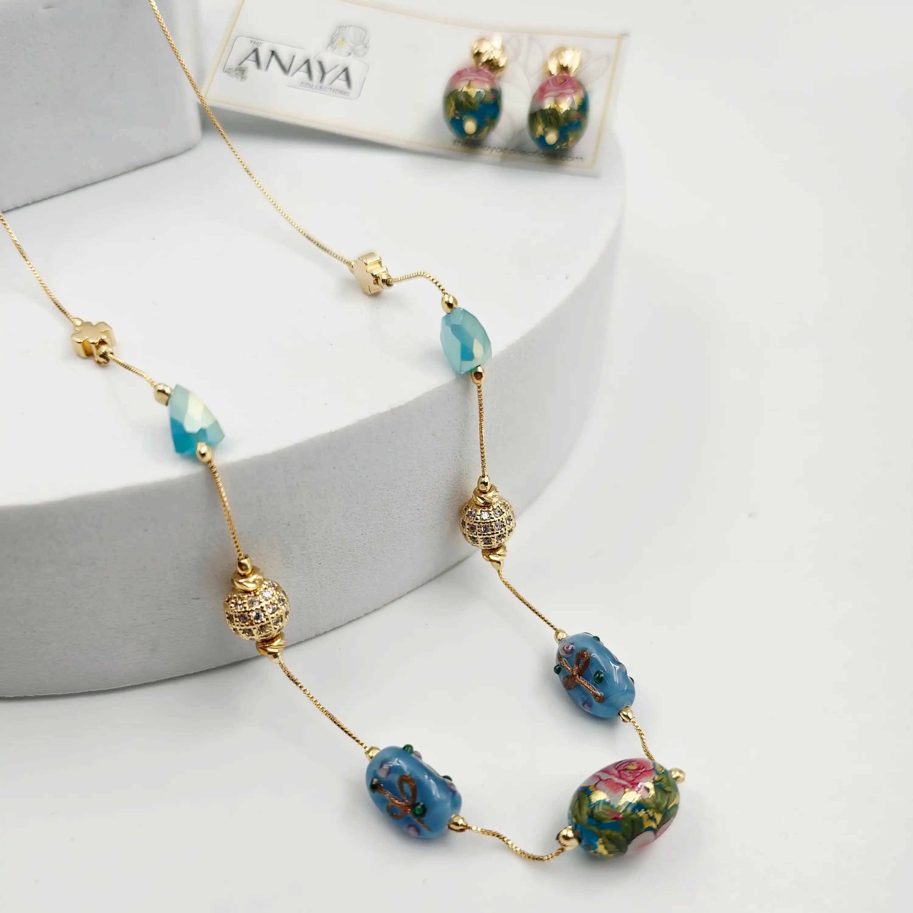 Blossom Murano Dainty Necklace Set