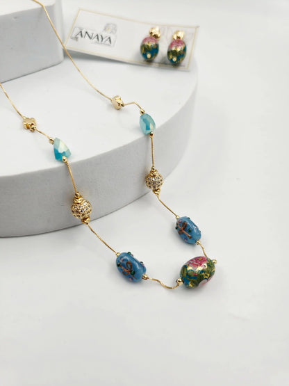 Blossom Murano Dainty Necklace Set