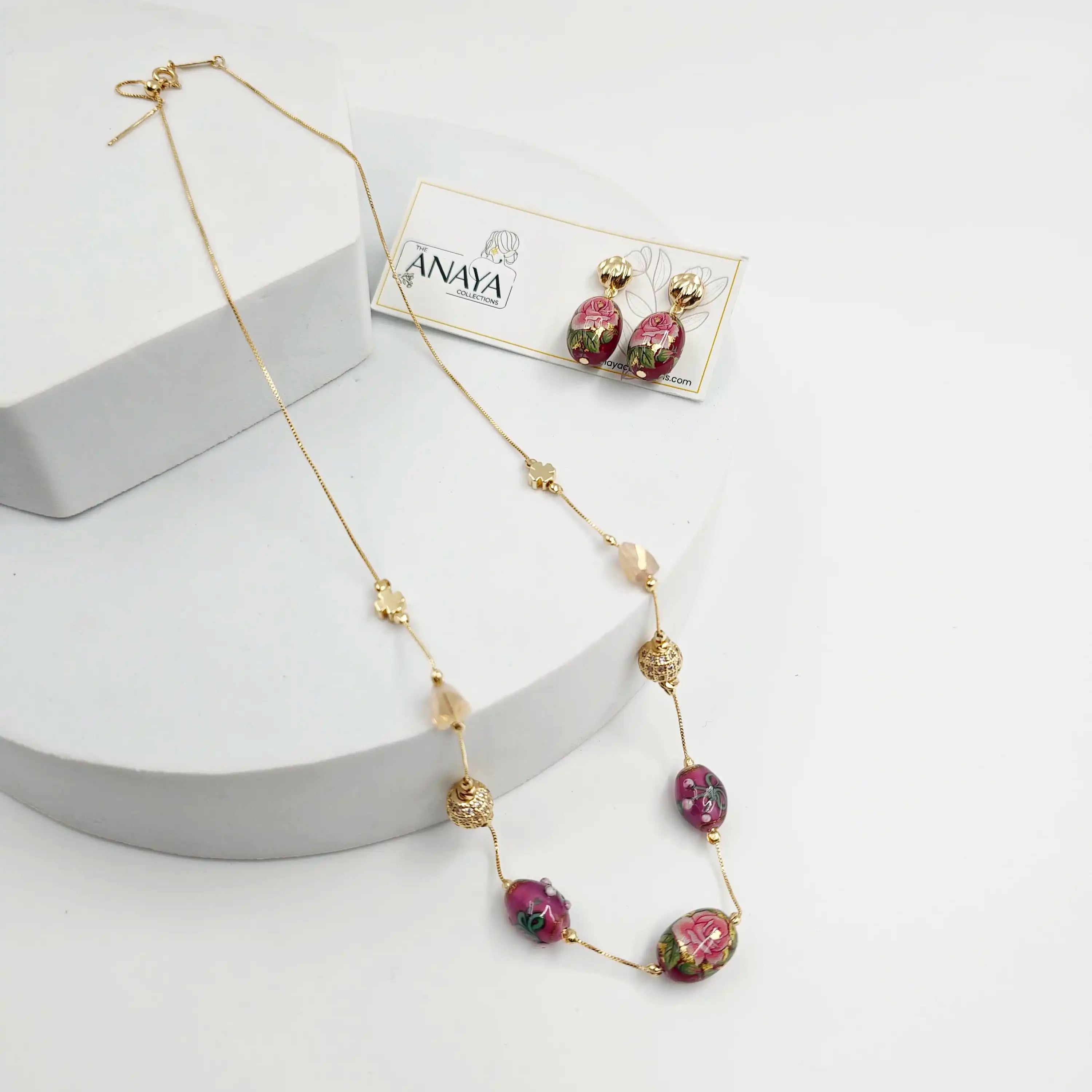 Blossom Murano Dainty Necklace Set