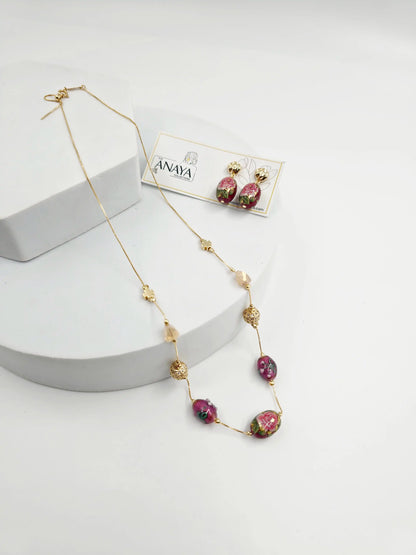 Blossom Murano Dainty Necklace Set