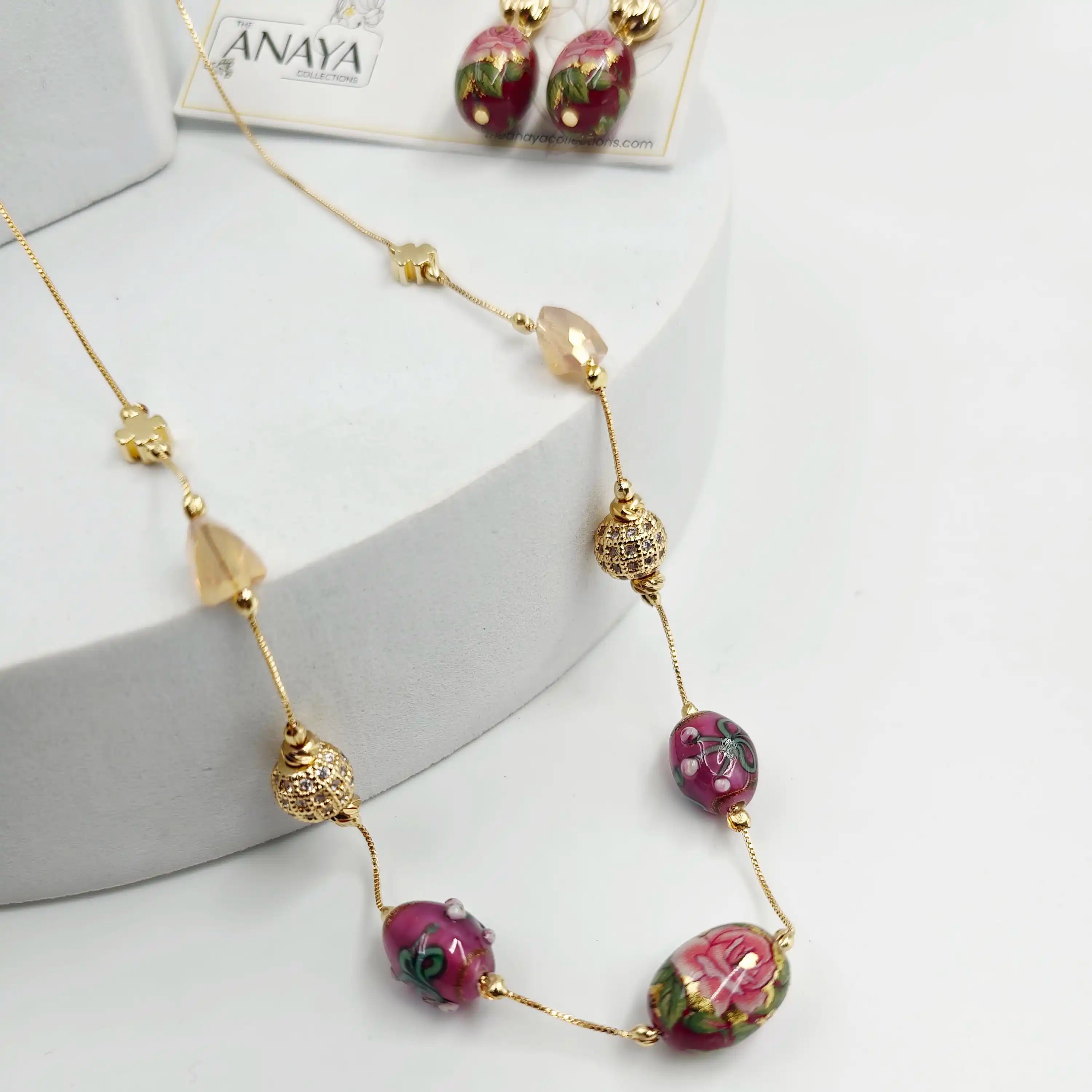 Blossom Murano Dainty Necklace Set