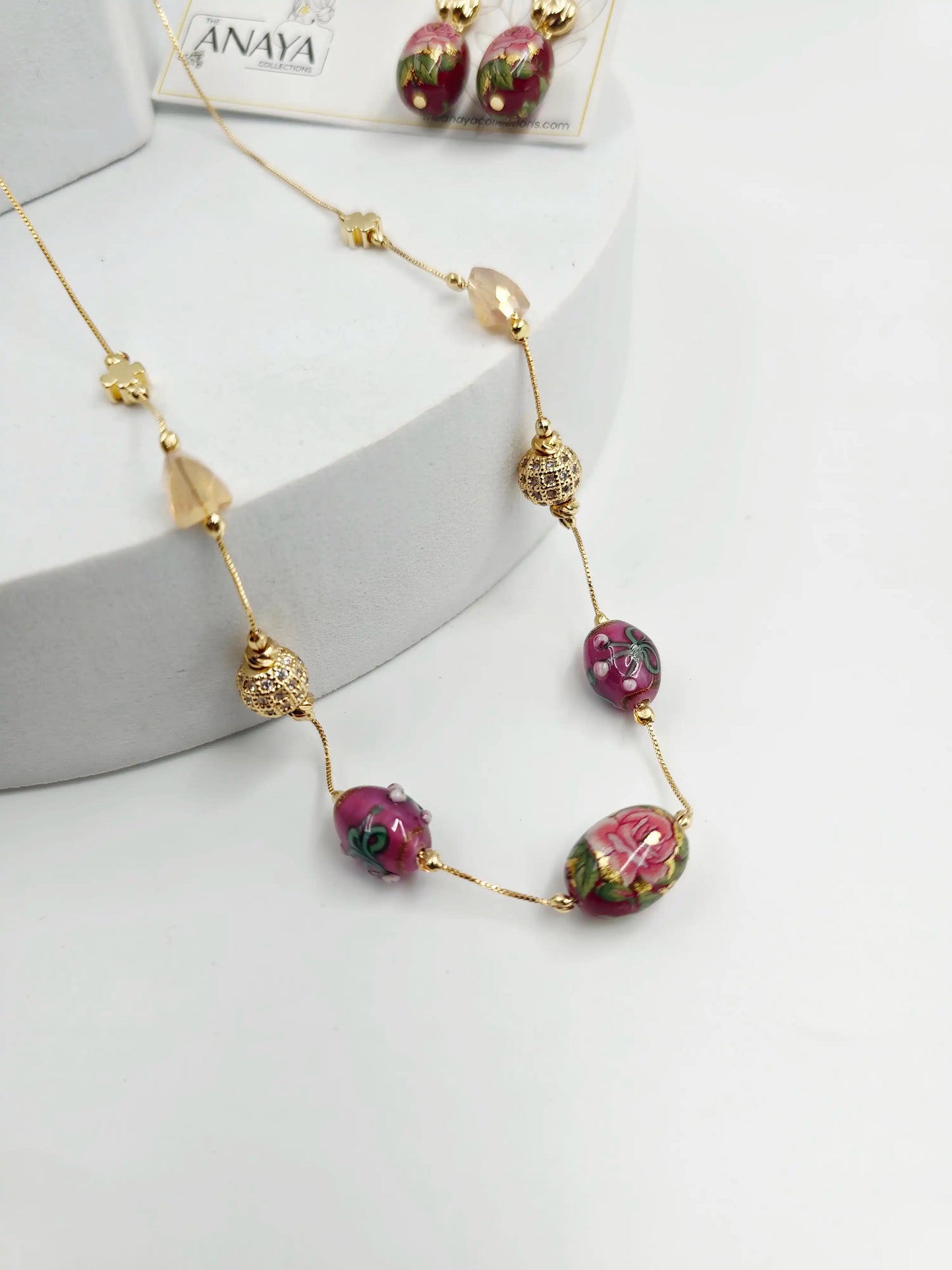 Blossom Murano Dainty Necklace Set