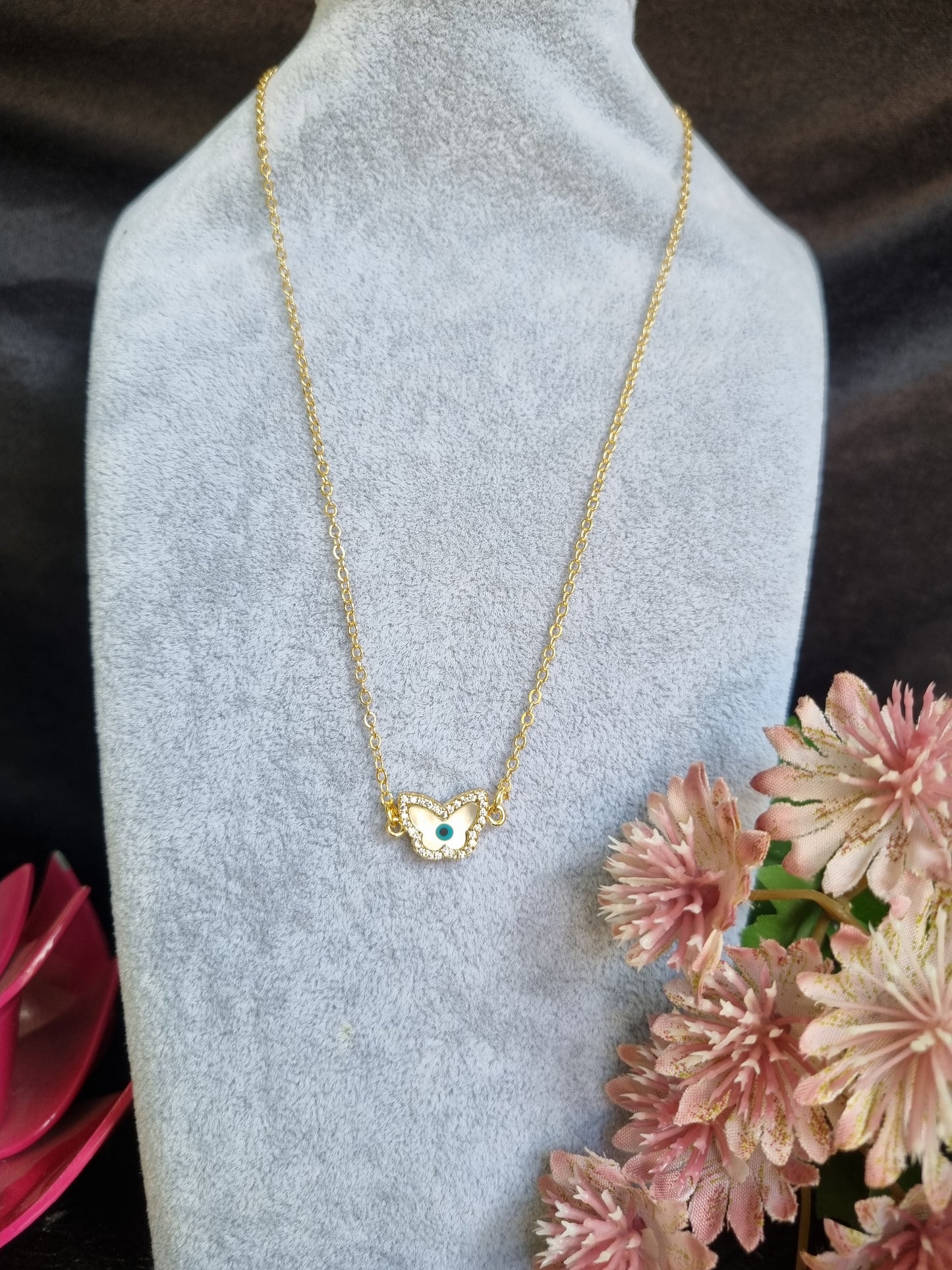 Butterfly Evil Eye Necklace
