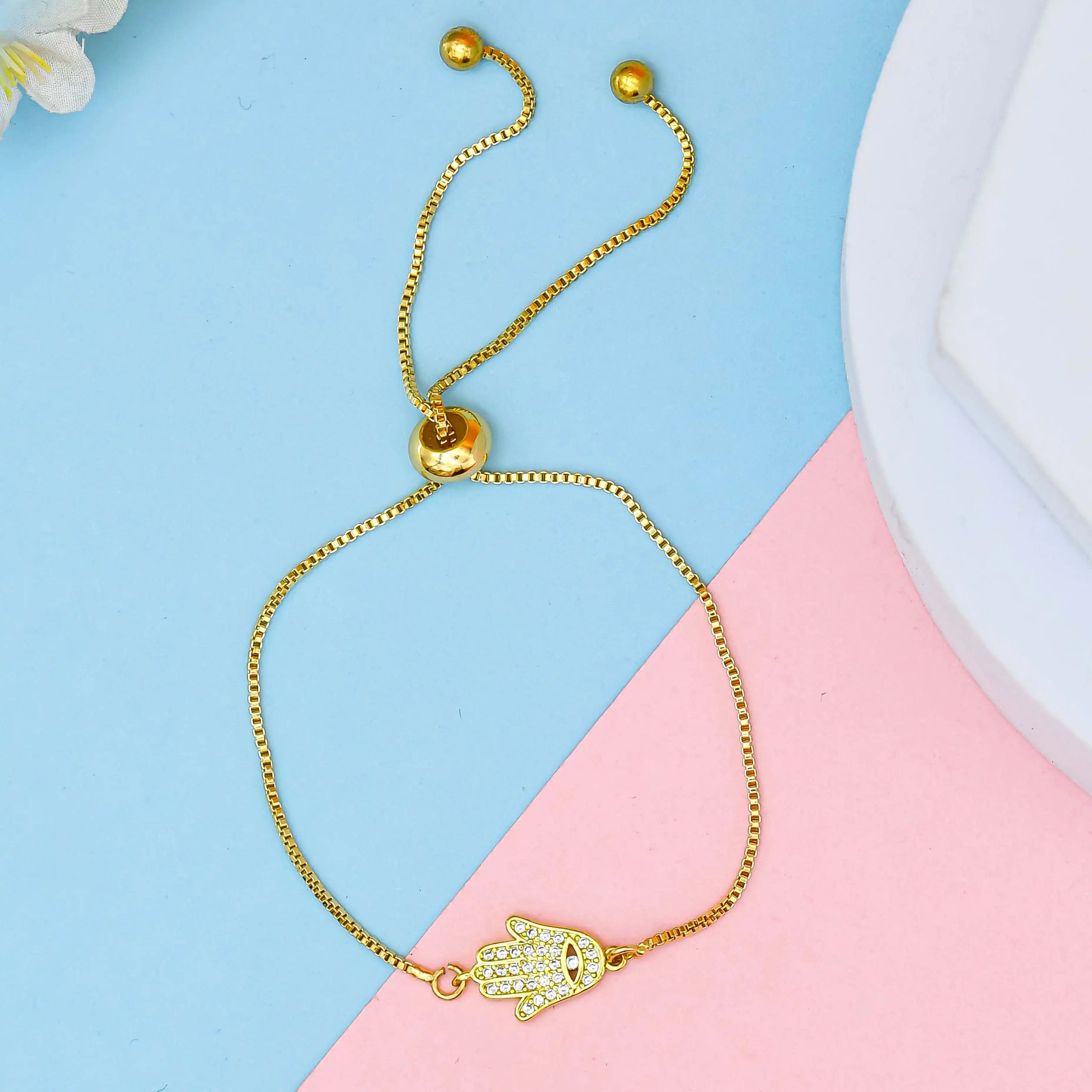 CZ Cluster Cute Hamza Pull Bracelet