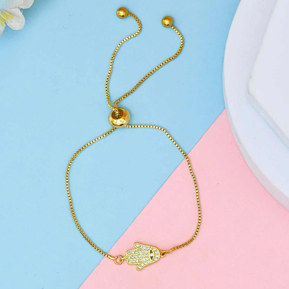 CZ Cluster Cute Hamza Pull Bracelet