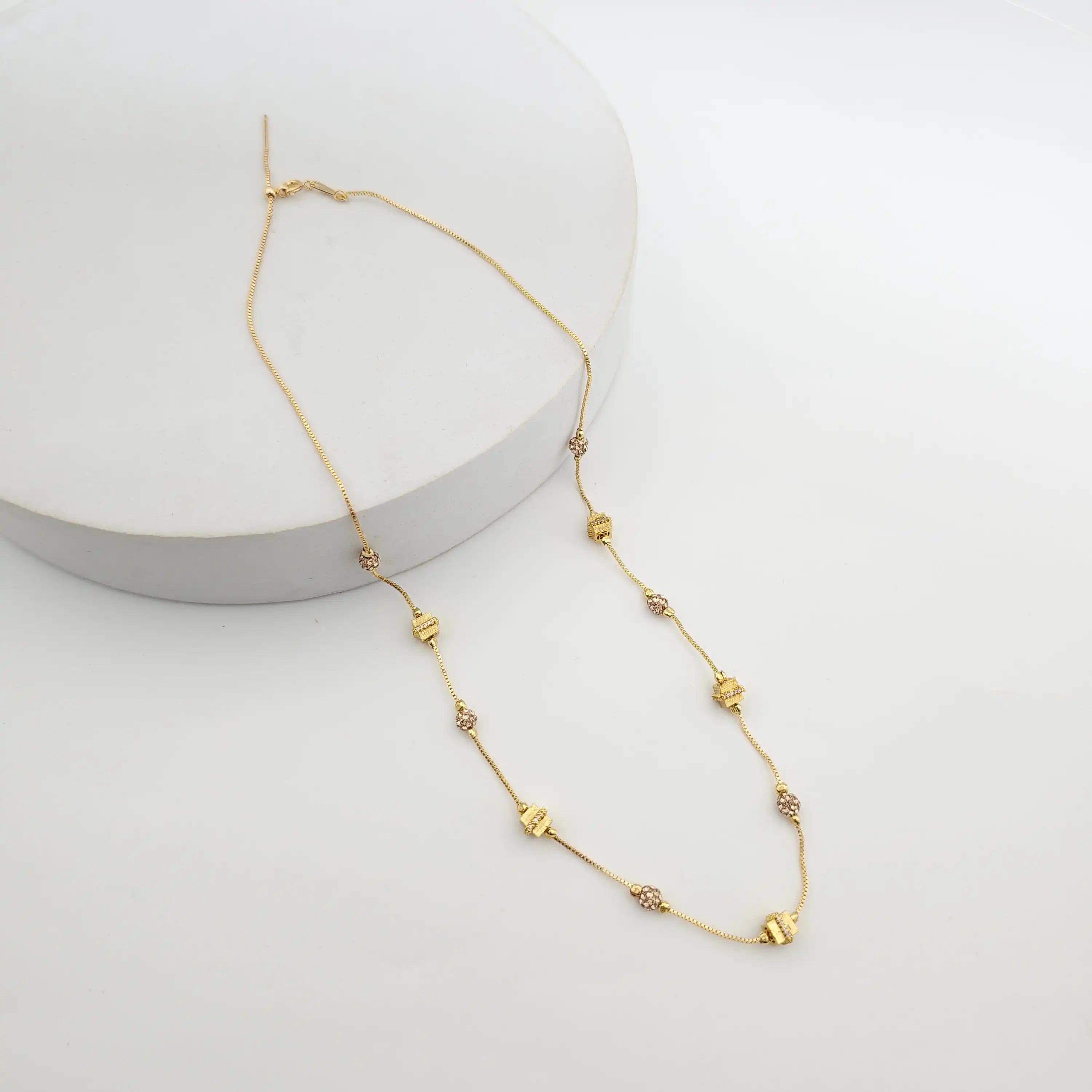 CZ Dainty Box Necklace