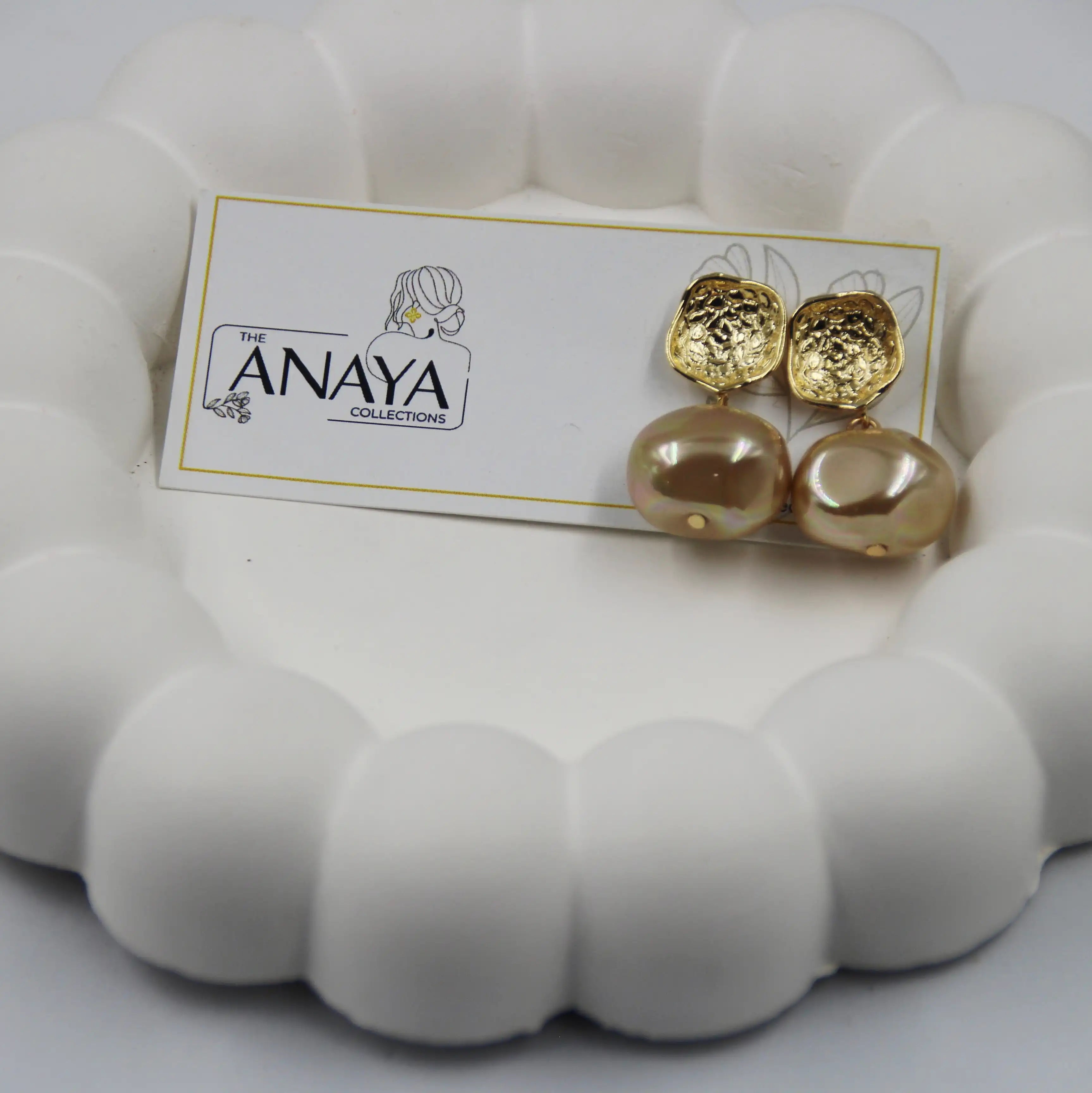Uncut Shell Pearl Earrings