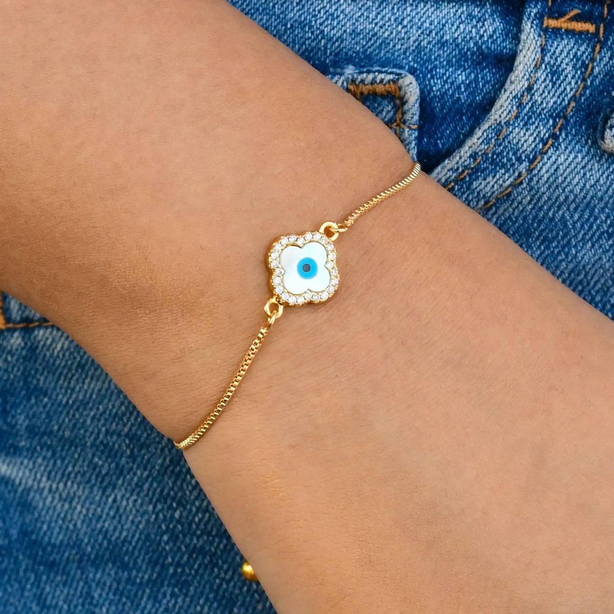 Clover Evil Eye Bracelet