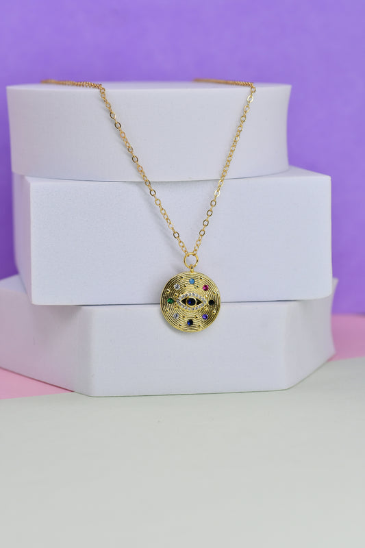 Coin Evil Eye Pendant Chain 2