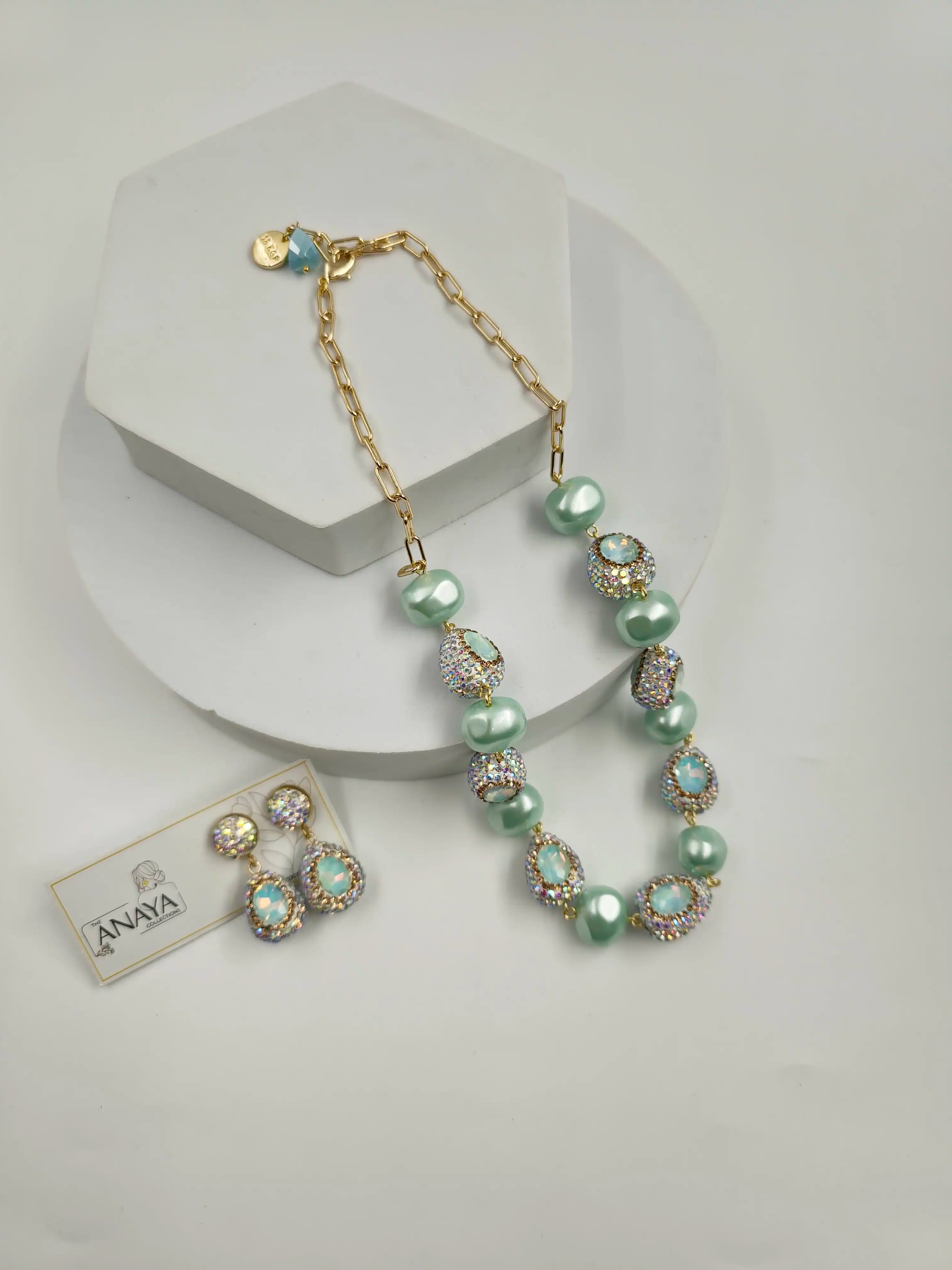Crystal Marquise Shell Pearl Luxury Jewellery Set
