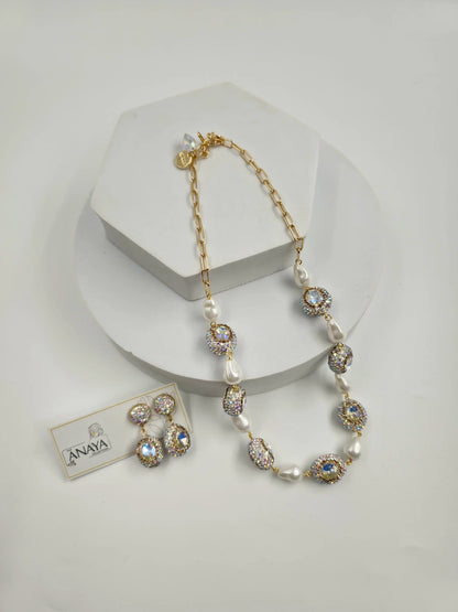 Crystal Marquise Shell Pearl Luxury Jewellery Set