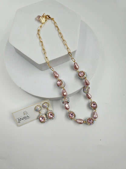 Crystal Marquise Shell Pearl Luxury Jewellery Set