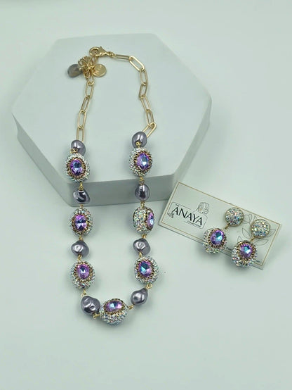 Crystal Marquise Shell Pearl Luxury Jewellery Set