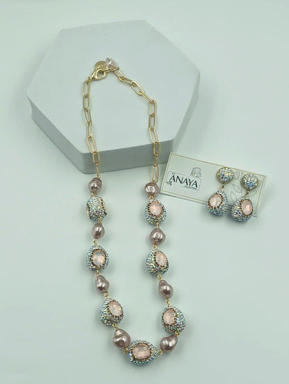 Crystal Marquise Shell Pearl Luxury Jewellery Set