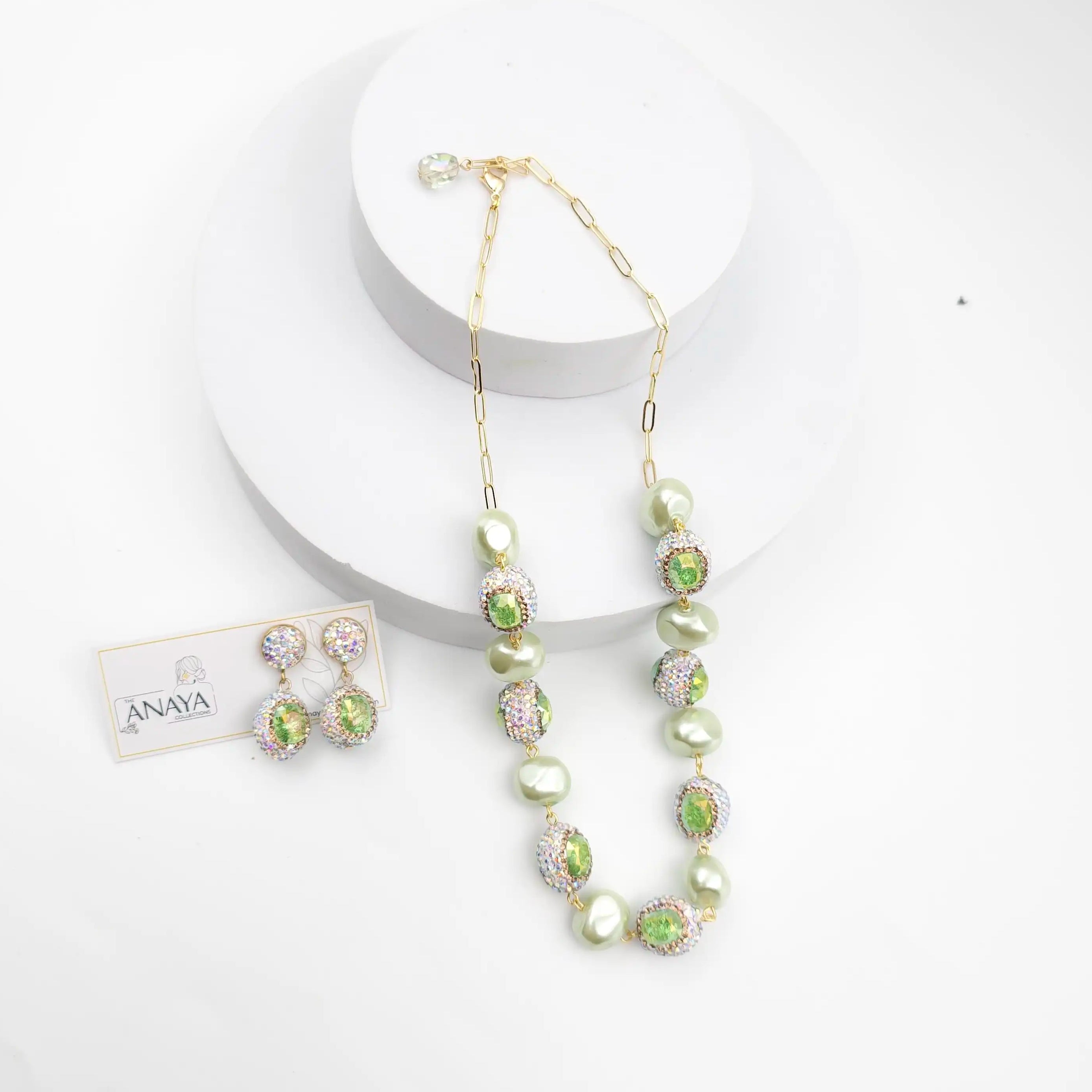 Crystal Marquise Shell Pearl Luxury Jewellery Set