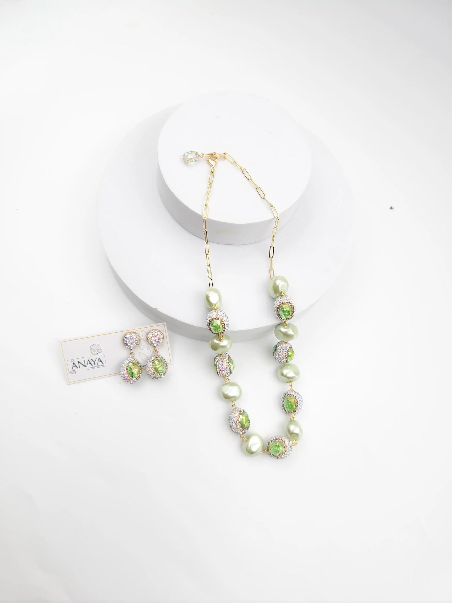 Crystal Marquise Shell Pearl Luxury Jewellery Set